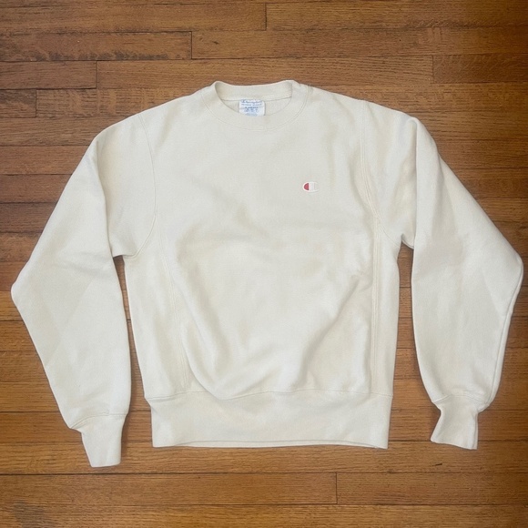 Champion Reverse Weave White Crewneck Sweatshirt Mens/Unisex Size XS - Picture 3 of 9